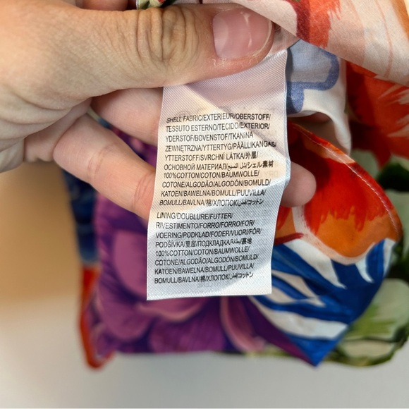 FARM Rio Rainbow Chita Empire Waist Puff Sleeve Blouse Size XS - Picture 6 of 6